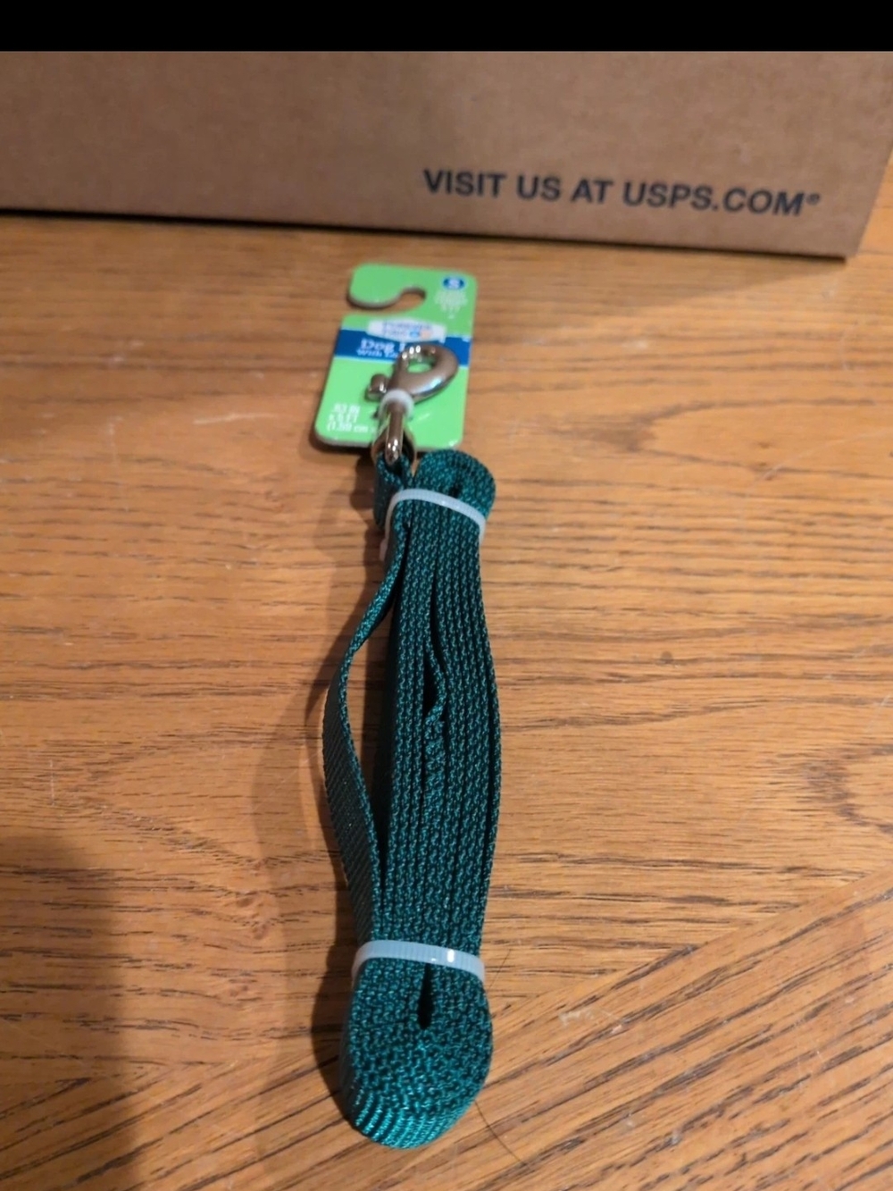 Dog Leash - Teal Green Nylon Leash with Metal Clip
